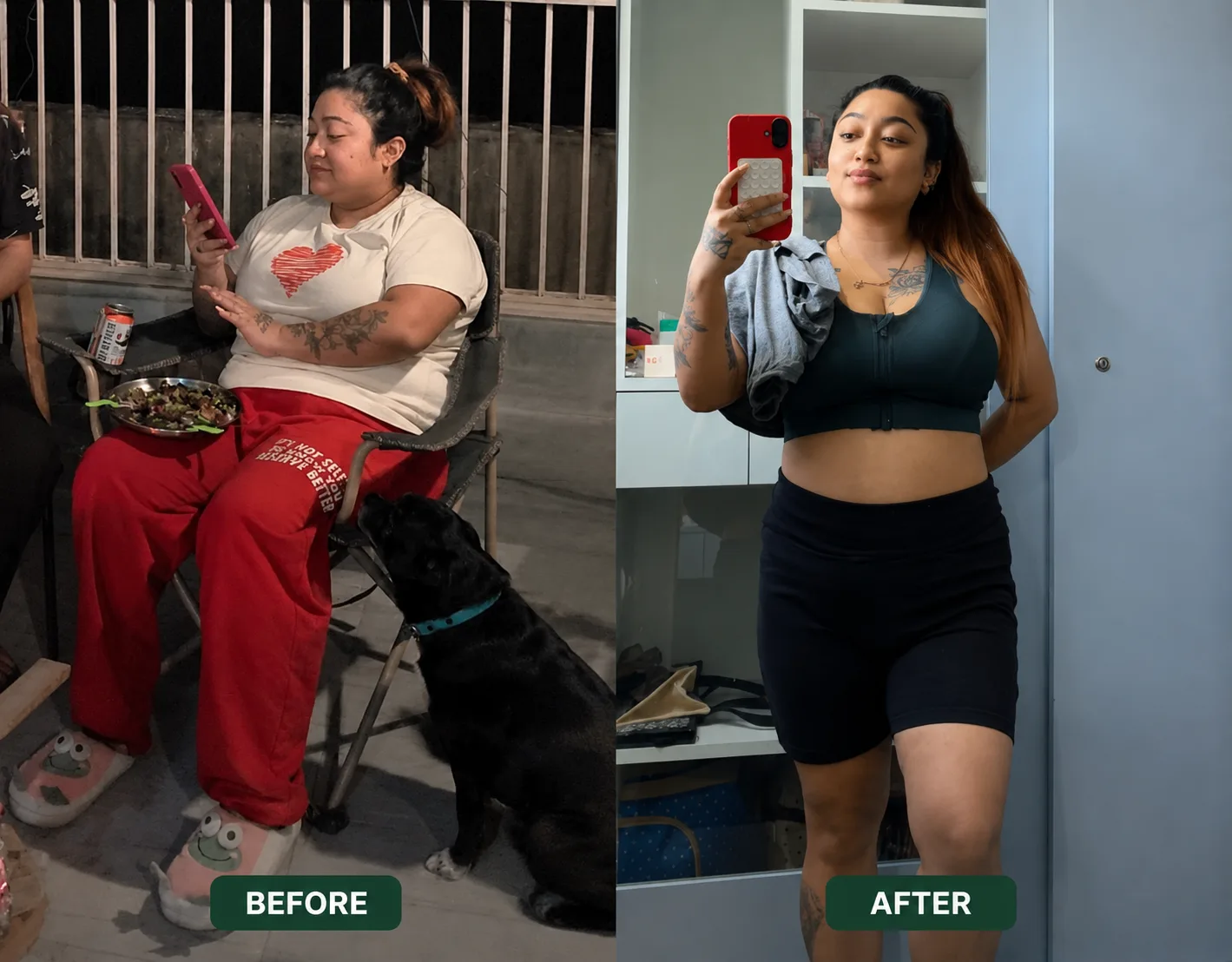 Atreyee's transformation, before and after